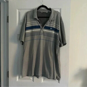 Size XXL Men’s Travis Matthew Grey and  Blue Polo Shirt